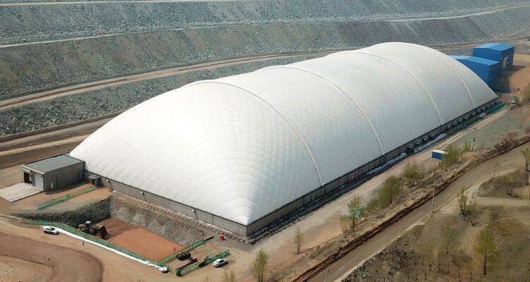 Custom Big Size PVC Fabric Air Supported Inflatable Storage Warehouse Building Dome for Industrial Use details