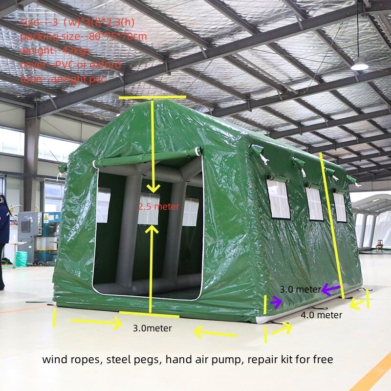 Good Quality UV Resistance Waterproof Big Inflatable Camping Outdoor Tent  2rooms Disaster Relief Rescue Tent Construction details