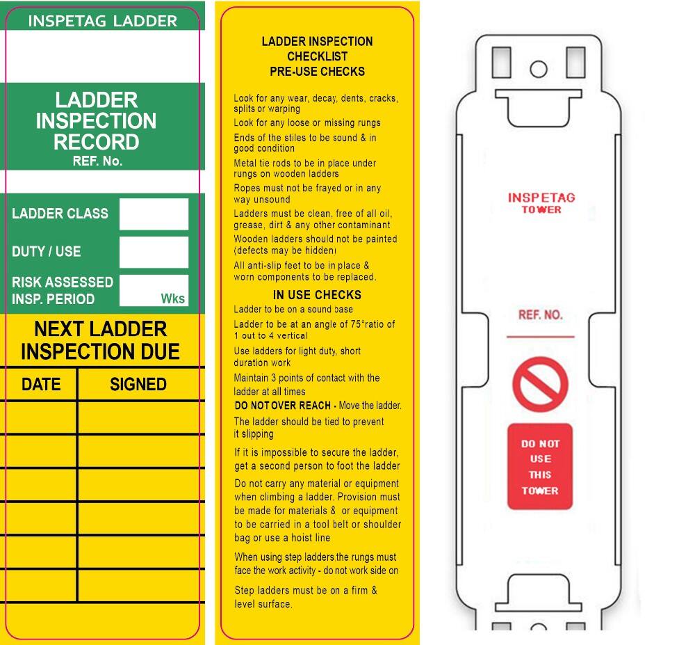 Universal Plastic Warning Sign Tower Scaffold Safety Tag Kits details