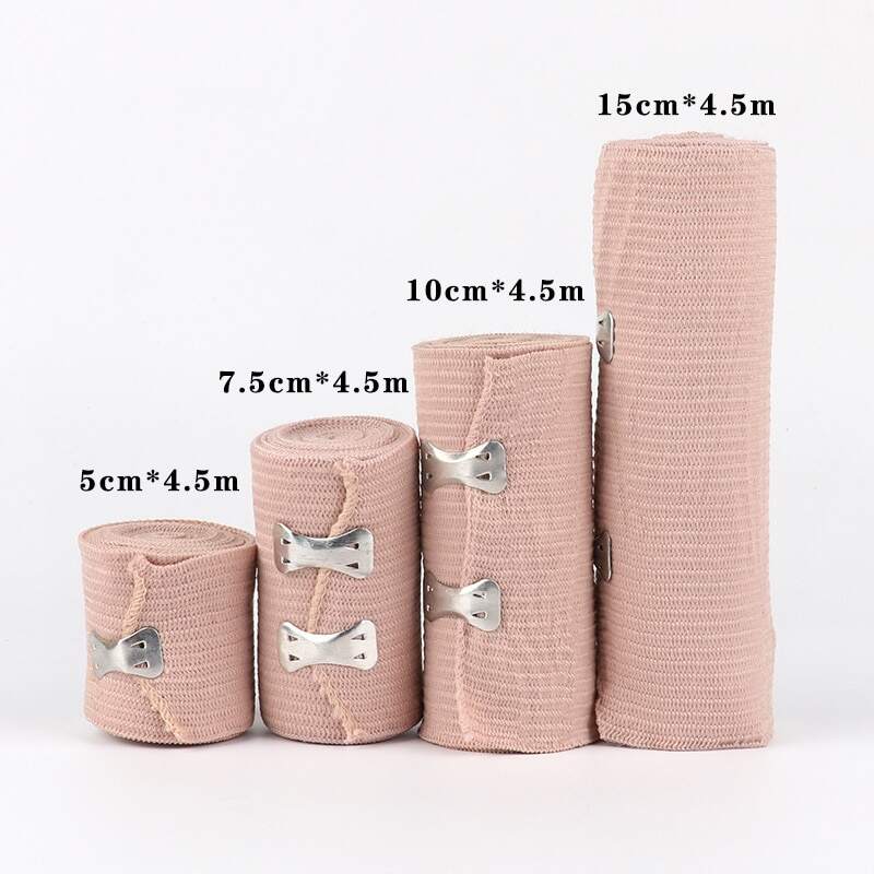 Factory Cheap Price Custom Medical White Skin Color Cotton Spandex High Elastic Plain Crepe Medical Bandage Rolls manufacture