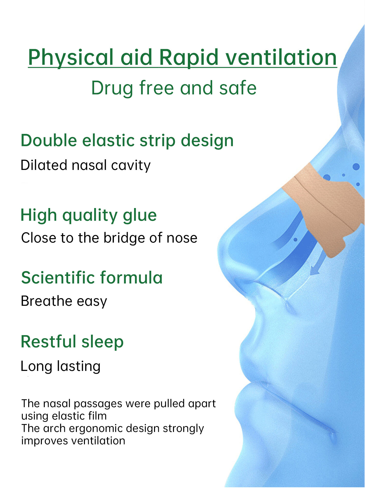 Best Quality Nose Using Anti Snoring Deep Sleep Nasal Strips For Help Breathing supplier