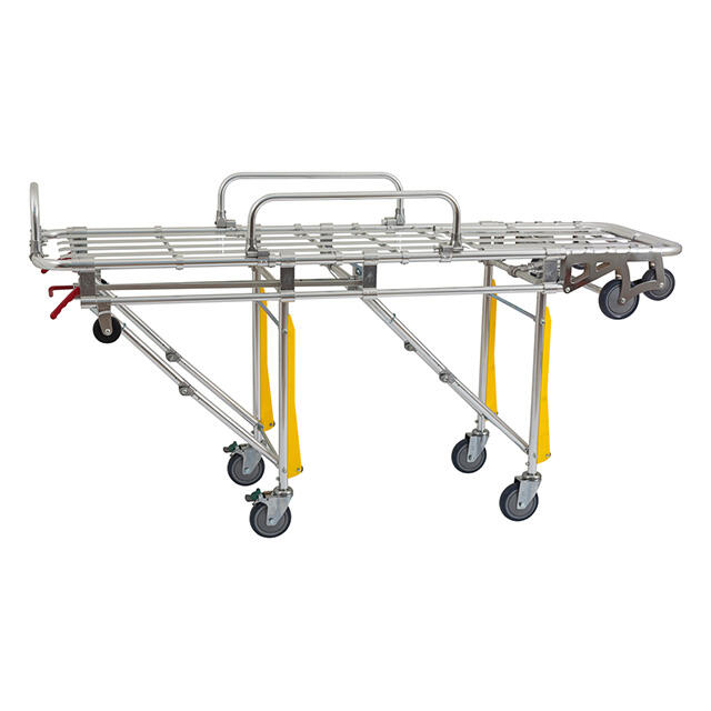 Détails du chariot à civière d'ambulance pliable en alliage d'aluminium YXH-3A