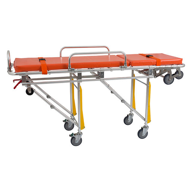 Détails du chariot à civière d'ambulance pliable en alliage d'aluminium YXH-3A