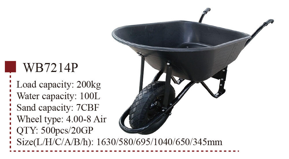 WB7214P Wheelbarrow, Wheel Barrow, for Garden Construction Building, with Steel Framed, 4.00-8 Pneumatic Wheel supplier