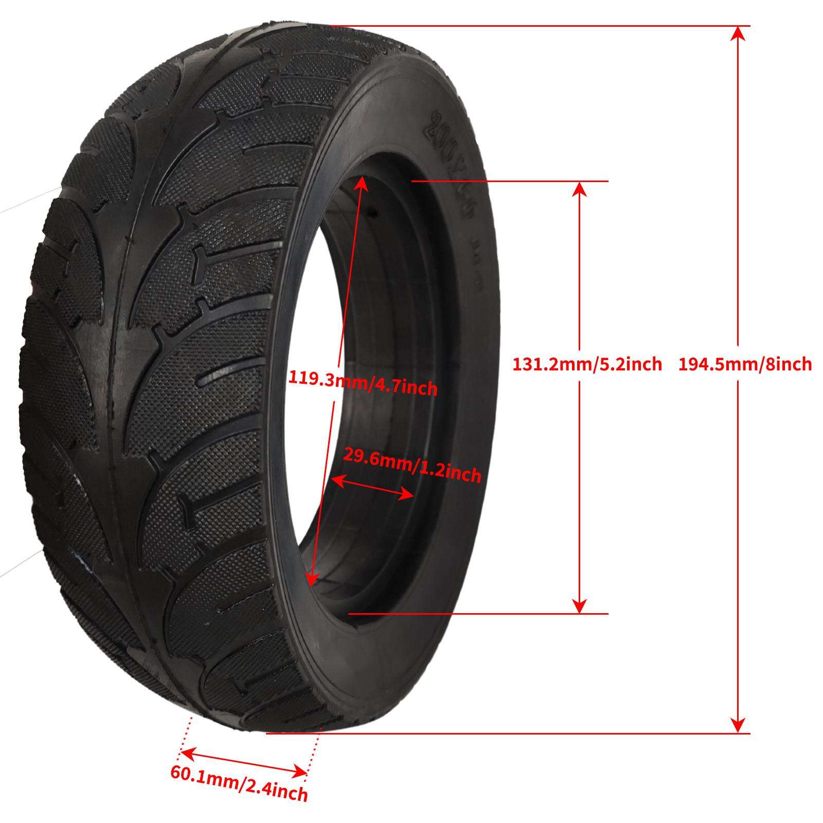 8“ 200x60 flacher halbpneumatischer Gummireifen, Details zum 8-Zoll-Ersatzreifen für Elektroroller