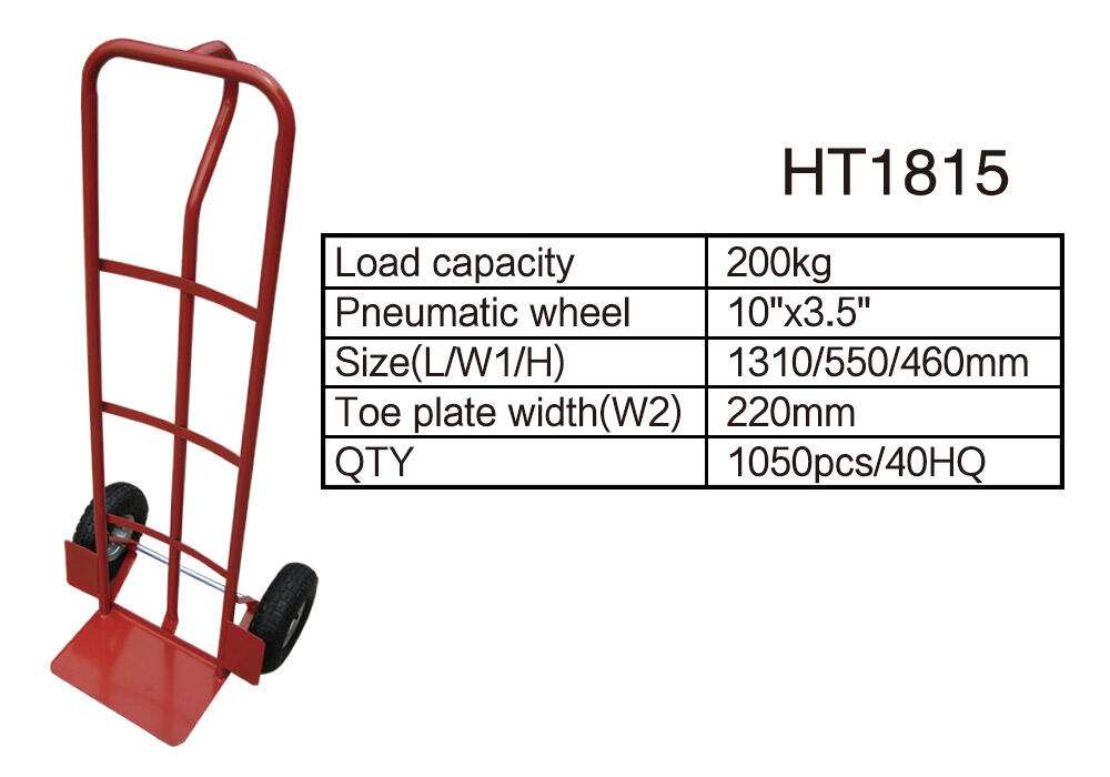 Xe đẩy tay thép HT1815, Xe đẩy tay Dolly, có bánh xe khí nén 10