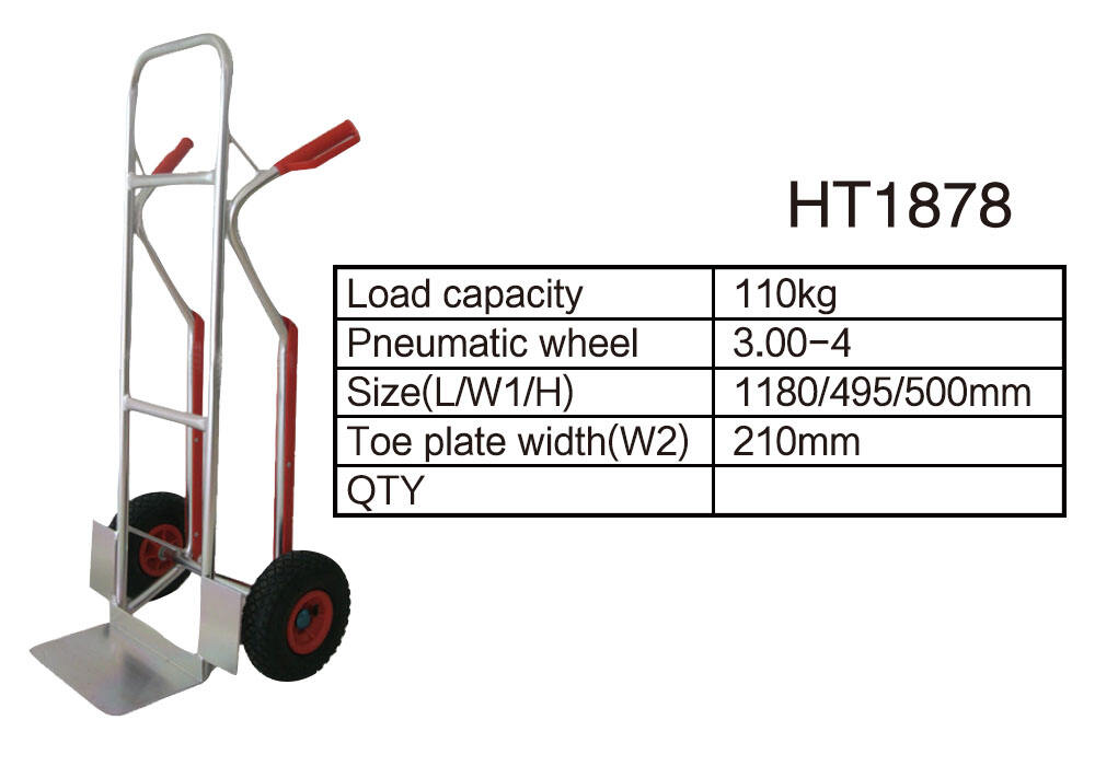 HT1878 Hand Truck, Aluminum Hand Cart Trolley Dolly, with 3.00-4 Pneumatic Wheel supplier