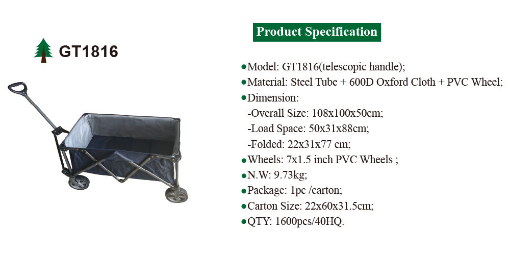 GT1816 Klappwagen, zusammenklappbarer Campingwagen, für Outdoor-Fabrik