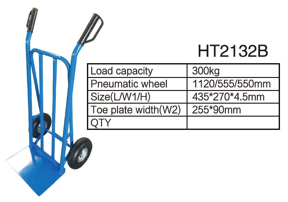 HT2132B Hand Truck, Steel Hand Cart Trolley Dolly, with 10inch 4.10/3.50-4 Pneumatic Wheel factory