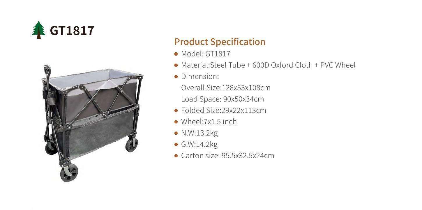 GT1817 Double Decker Folding Wagon, Camping Wagon Cart, with Large Capacity manufacture