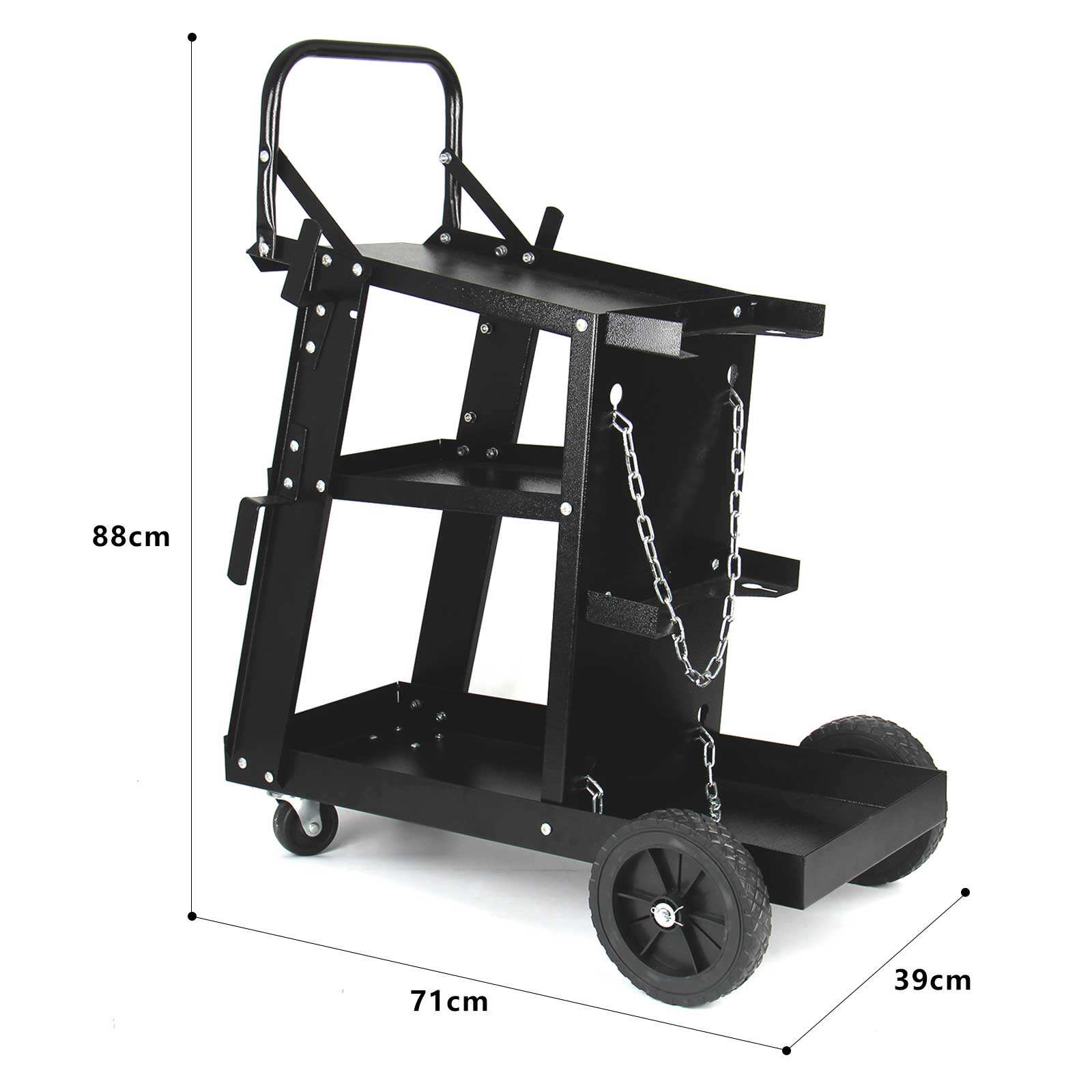 WT4220 Heavy Duty Rolling Welding Trolley Cart, Three-Layer Large Storage, for TIG MIG Welder and Plasma Cutter factory