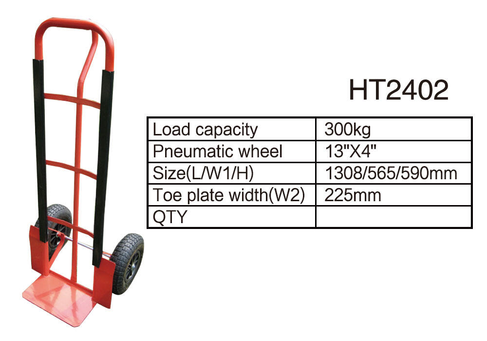 HT2402 Steel Hand Truck, Hand Cart Trolley Dolly, with 13“x14” Pneumatic Wheel details