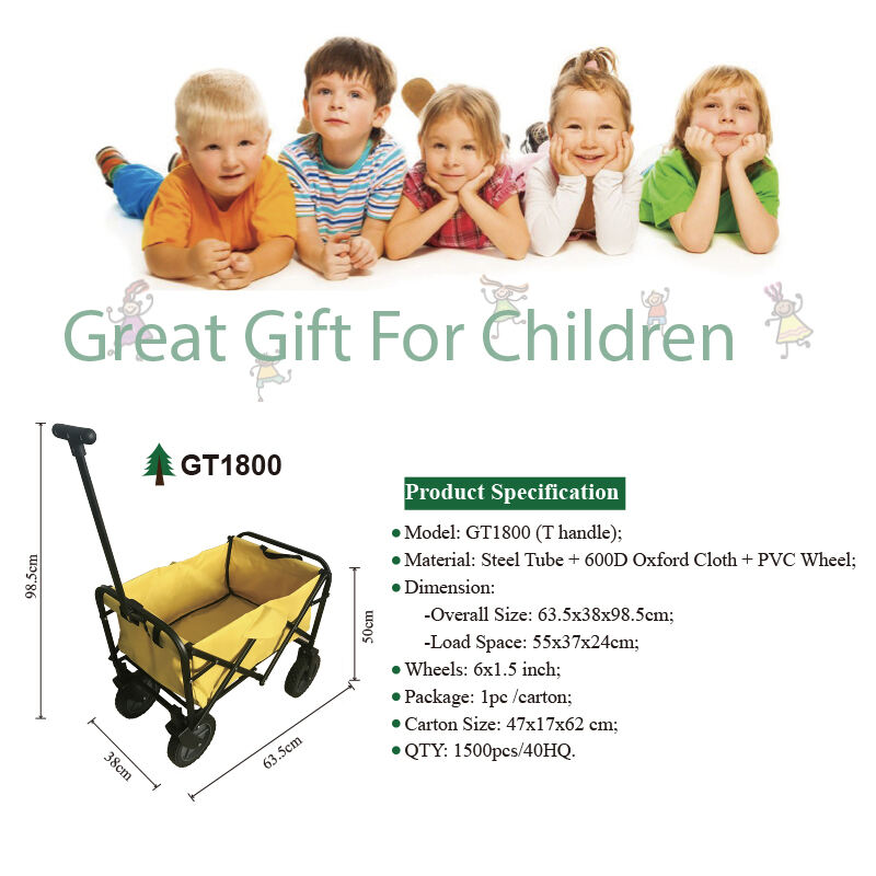 GT1800 Folding Wagon, Collapsible Camping Wagon Cart, for Outdoor Kids Push Pull manufacture