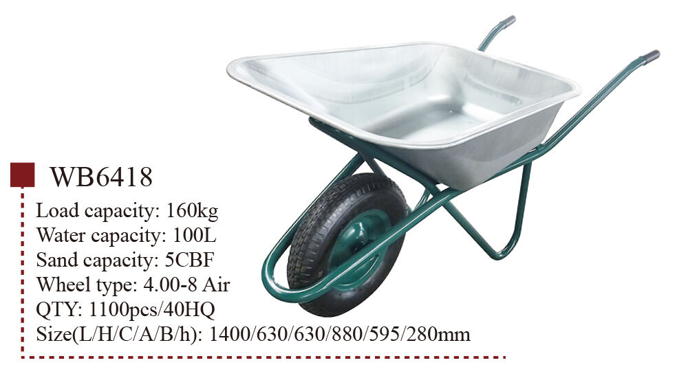 WB6418 Wheelbarrow, Wheel Barrow for Garden Construction Building, with 4.00-8 Pneumatic Wheel supplier