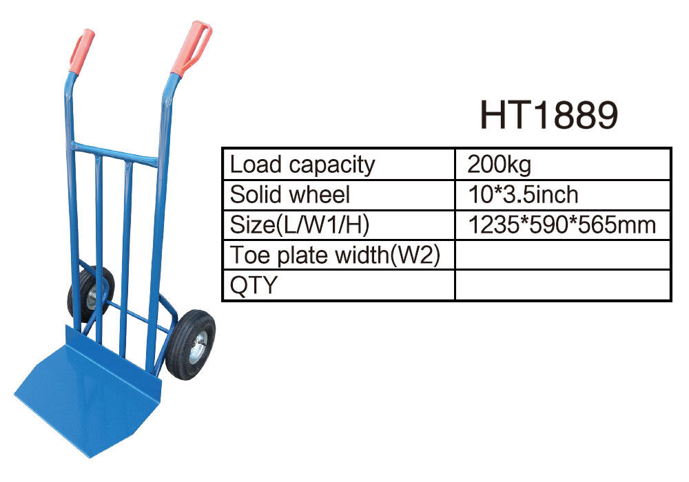 Xe đẩy tay thép HT1889, Xe đẩy tay Dolly, có bánh xe khí nén 10