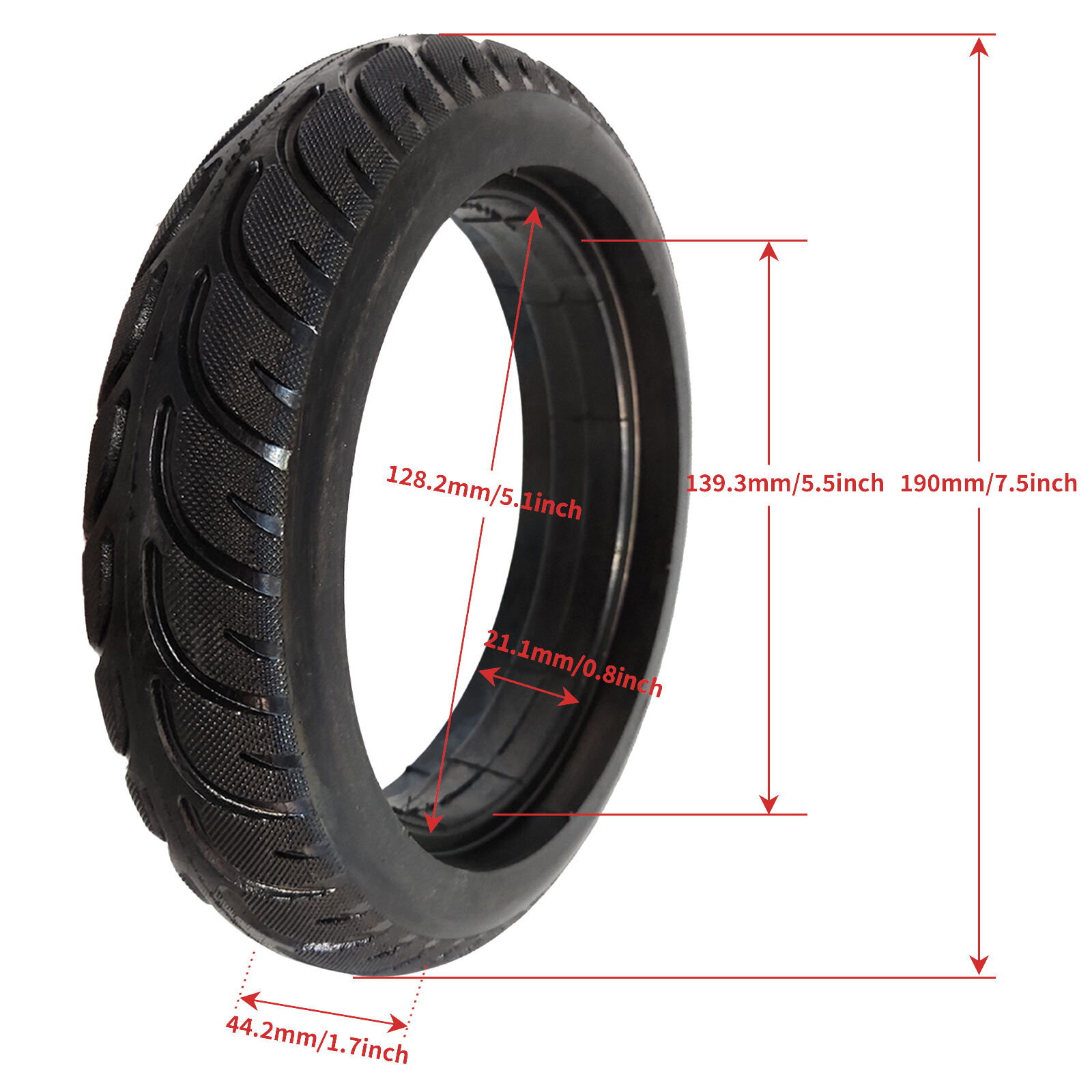 8" 200x50-37 Flat-Free Semi-Pneumatic Rubber Tire for Electric Scooter Balance Car supplier