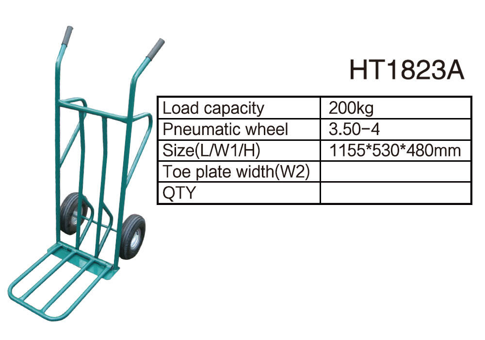 شاحنة يدوية فولاذية HT1823A، عربة يدوية بعجلات دوللي، مع تصنيع عجلة هوائية 3.50-4
