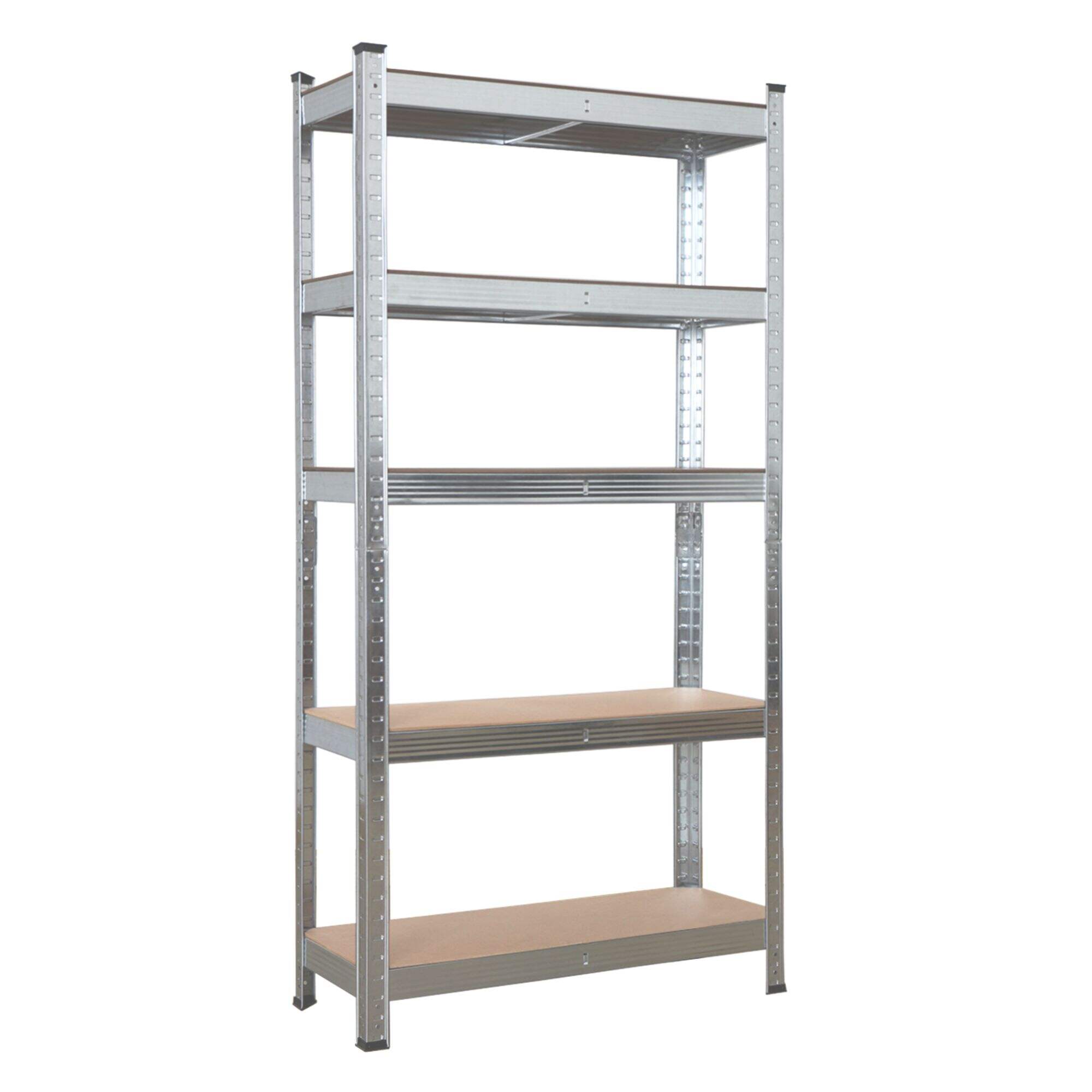 5-tier Adjustable Galvanized Rack, Boltless Storage Shelving, Garage Utility Shelves, for Warehouse Pantry Closet Kitchen