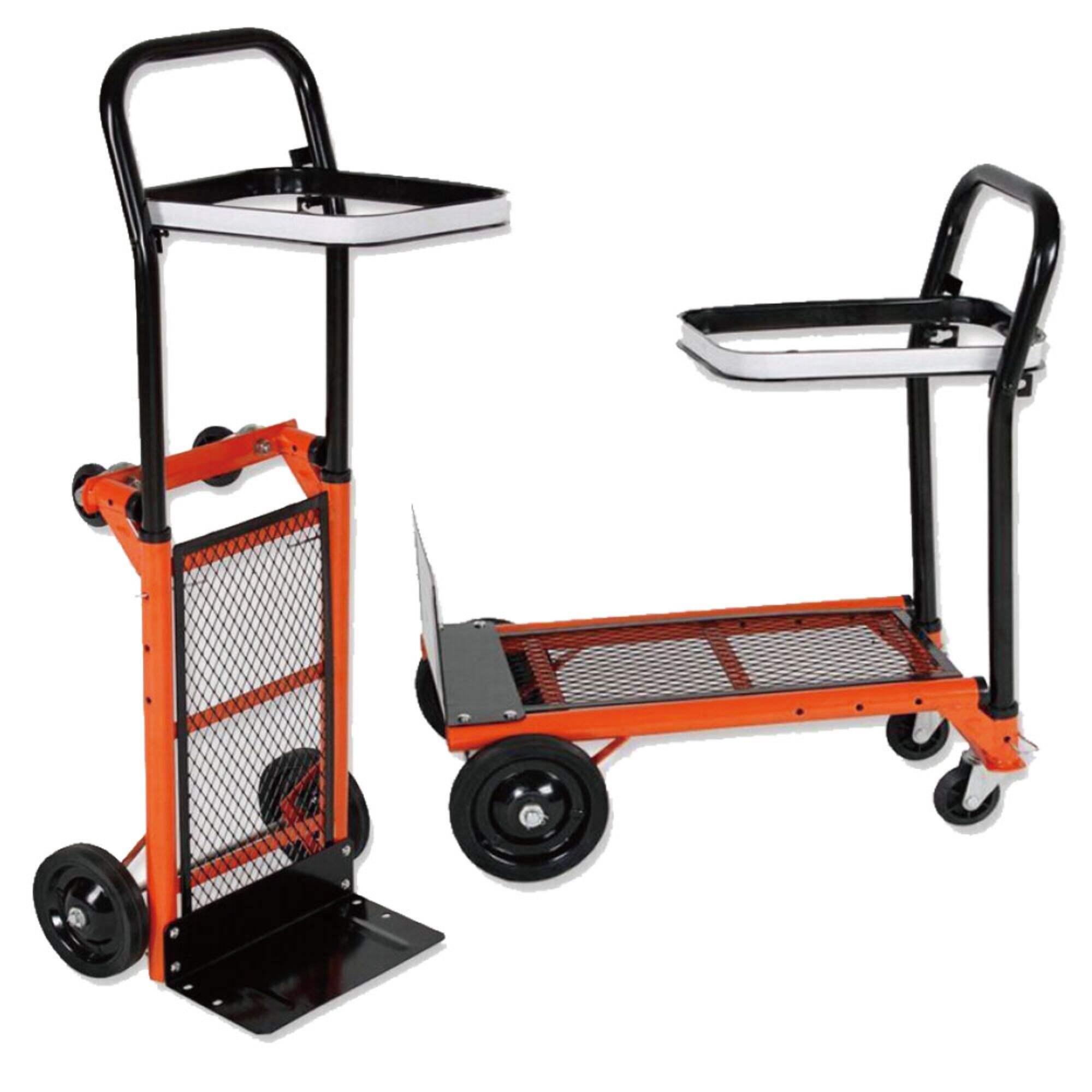 HT1500 2 in 1 Hand Truck, Folding Hand Dolly Cart, with 6x1.25 inch Solid Wheel