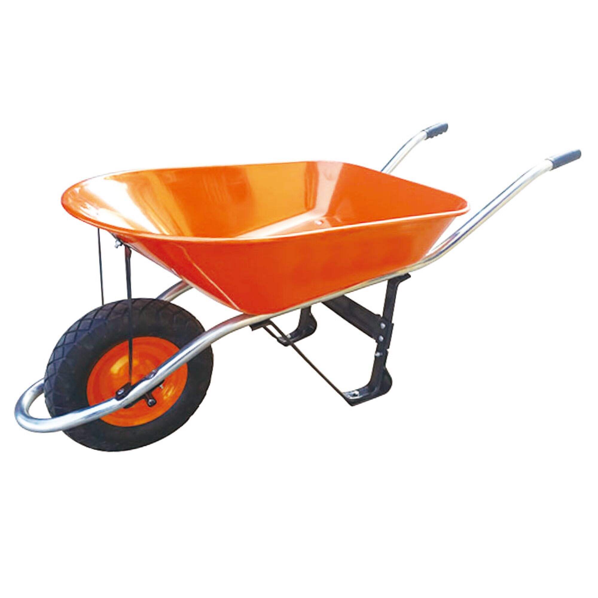 Brouette WB7800R, brouette, pour bâtiment de construction de jardin, avec cadre en acier, roue pneumatique 4.00-8