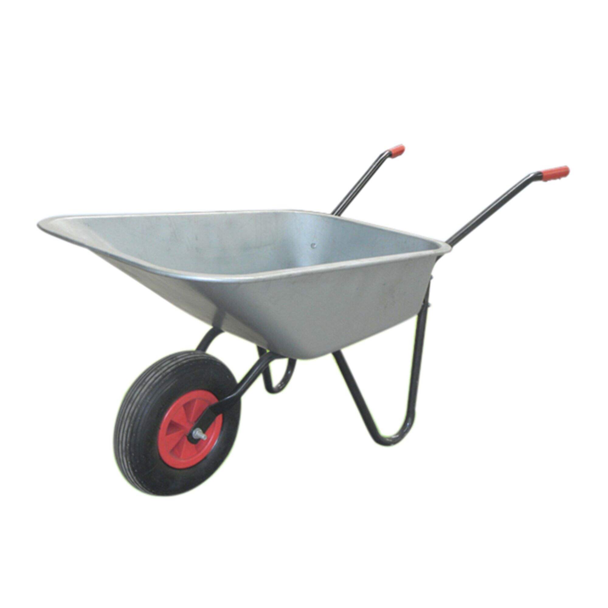 عربة اليد WB6080، عربة العجلات، لبناء إنشاءات الحدائق، بإطار فولاذي، عجلة هوائية 3.50-6