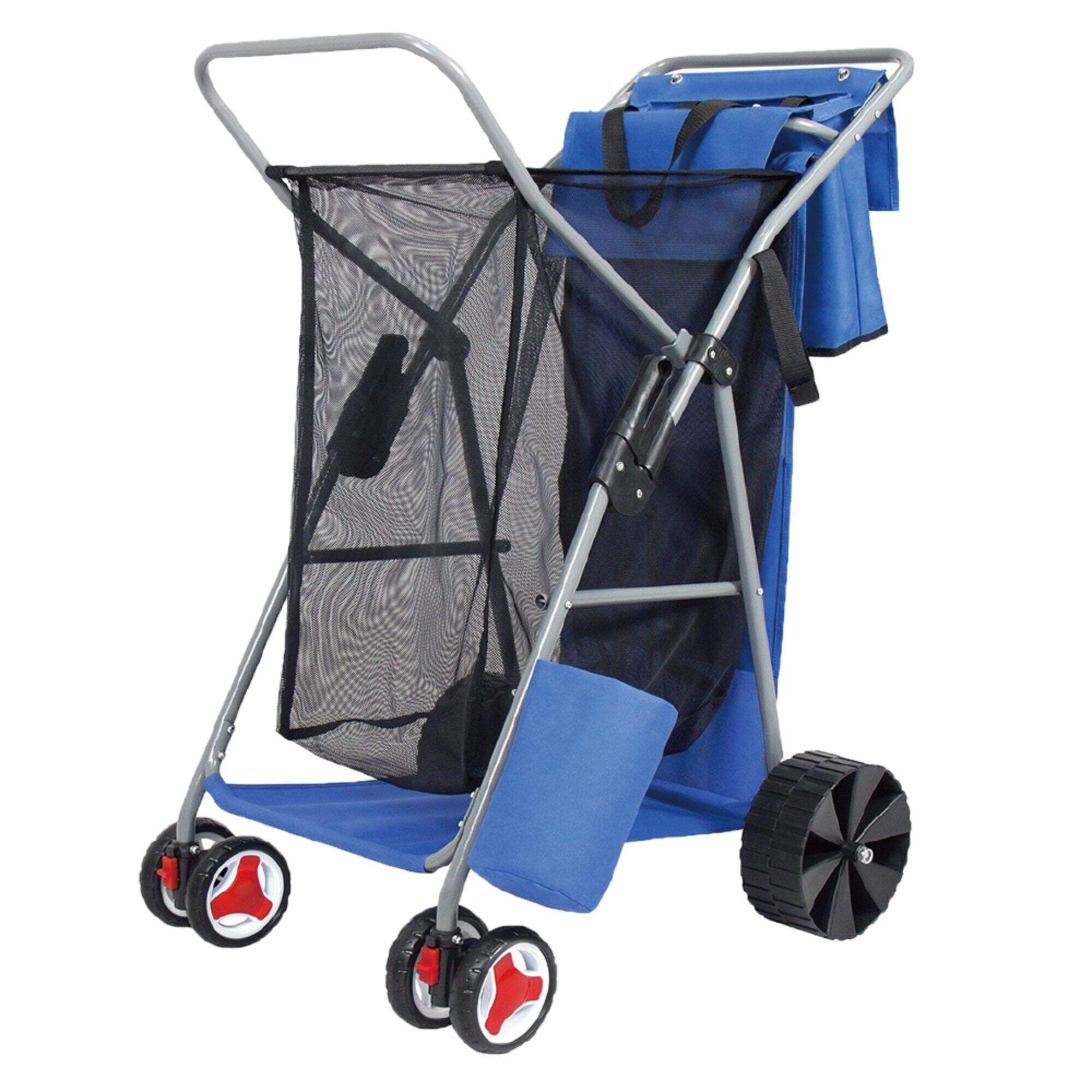 GT1810 Collapsible Beach Wagon Cart, 2 in 1 Fishing Chair Cart, for Outdoor Camping
