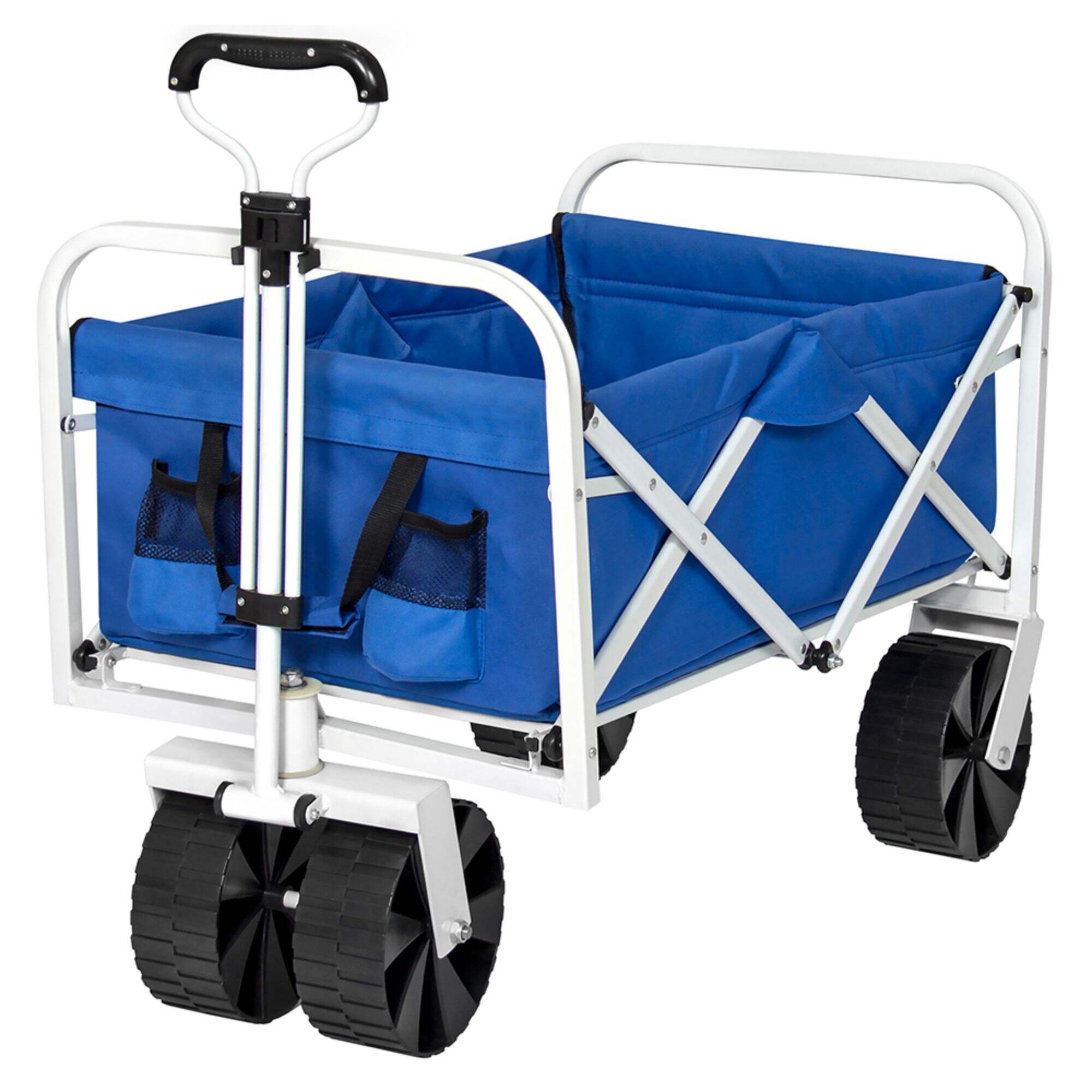 GT1806 Collapsible Folding Wagon, Beach Wagon Cart, with Big Wheels for Camping Garden Sports