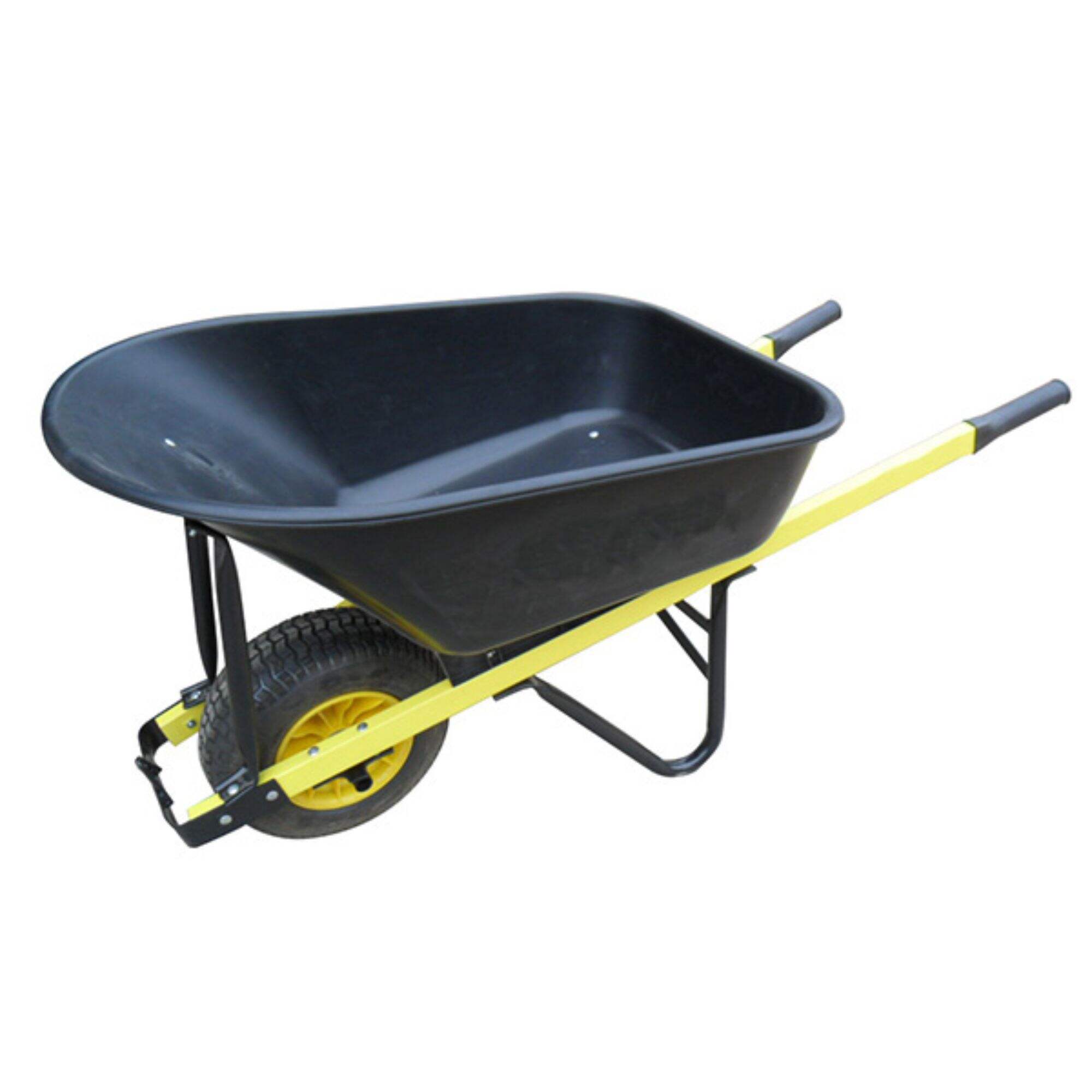 WH7801 Wheelbarrow, Wheel Barrow for Construction Garden Building, with 16x4 inch Pneumatic Wheel