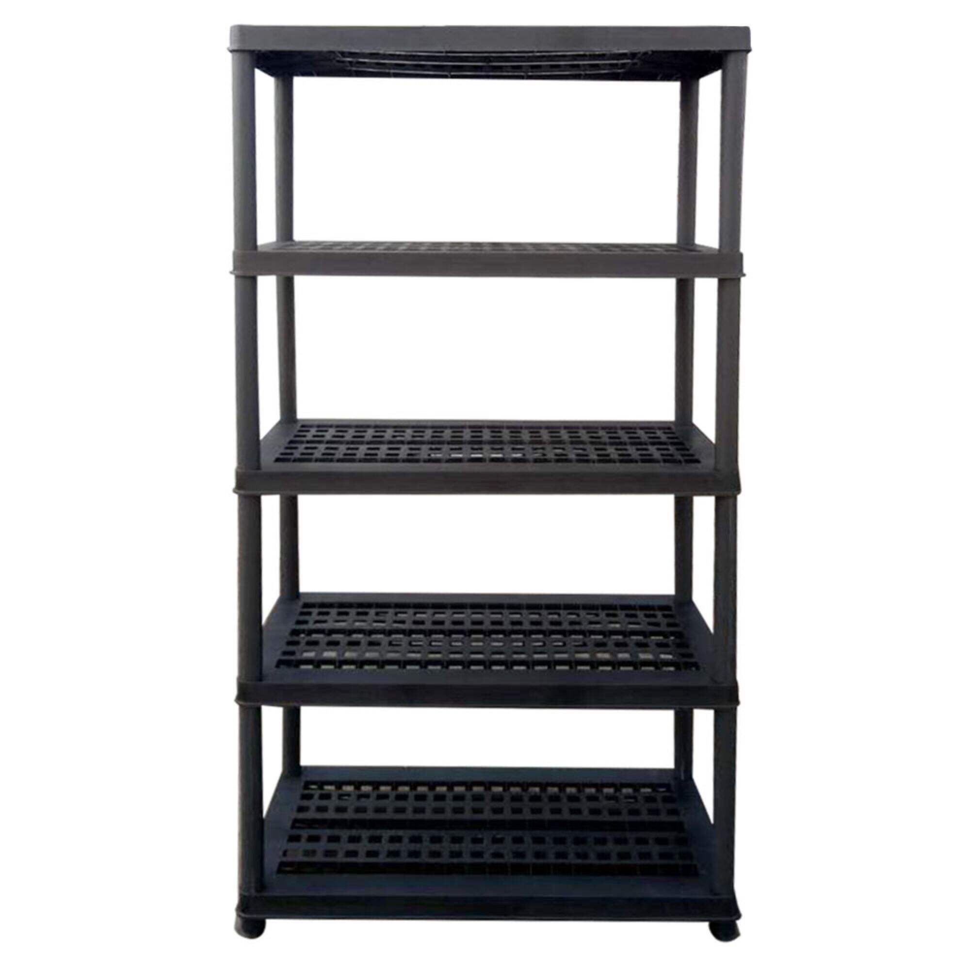 Boltless Plastic Shelving, 5 Tier Unit Storage Shelves, for Warehouse Store Home Garage