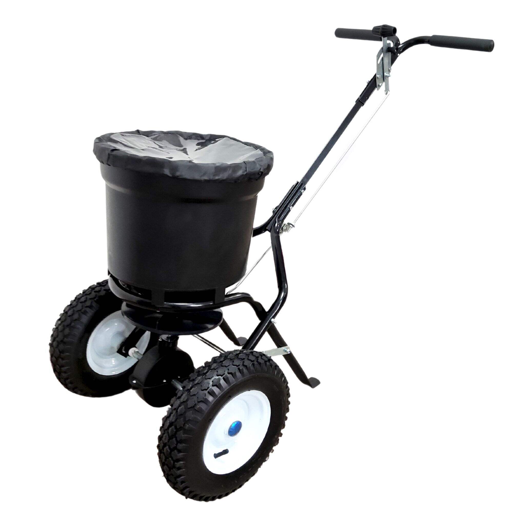 TC2412 Mini Broadcast Spreader, Ice Melt Spreader, Push Grass Seed Fertilizer Drop Holder, with 3.50-6 Pneumatic Wheel