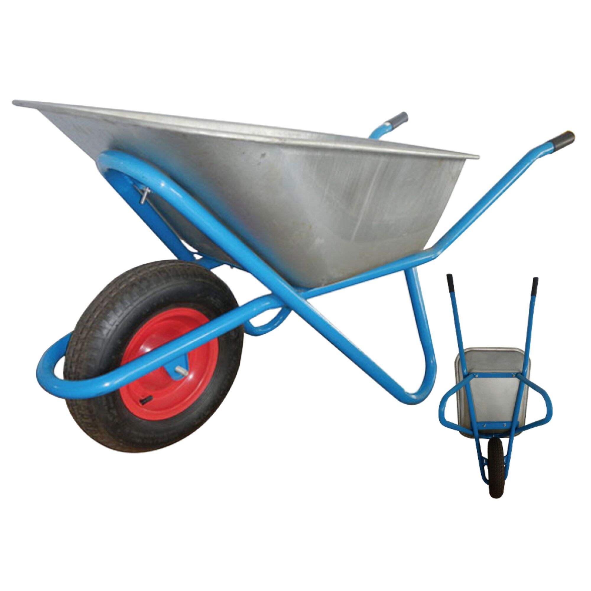 عربة اليد WB6438، عربة العجلات، لبناء إنشاءات الحدائق، بإطار فولاذي، عجلة هوائية 4.00-8