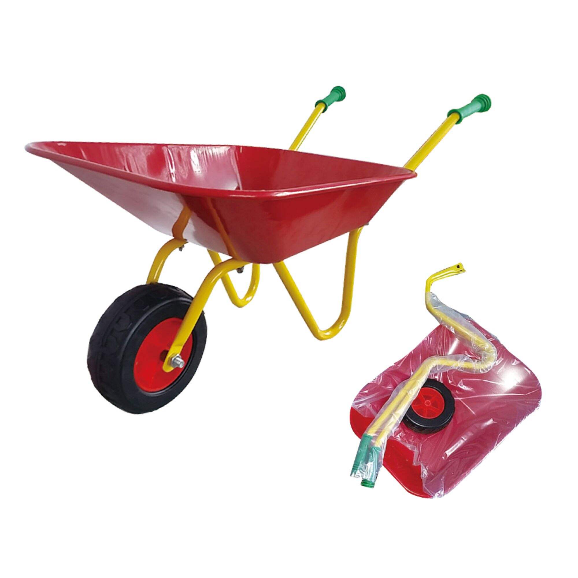 Carrinho de mão de brinquedo infantil WB0102, ferramentas de jardinagem infantil com 6