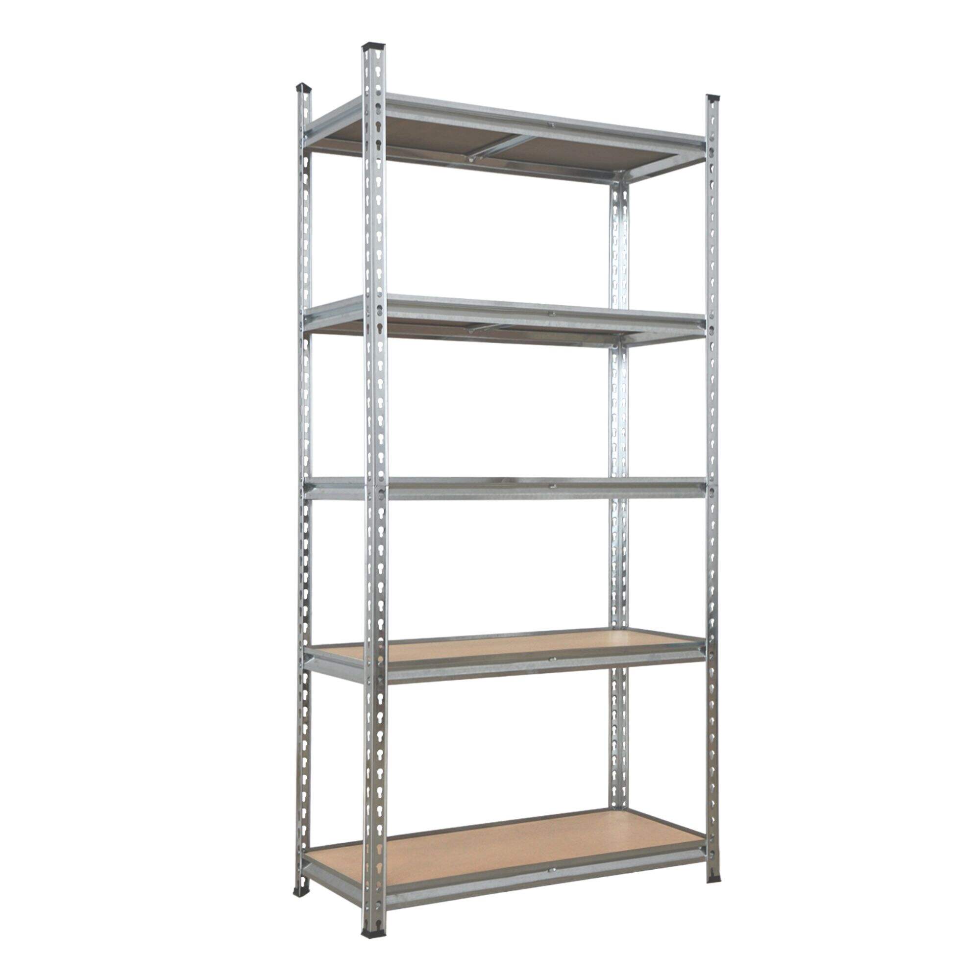 5-tier Adjustable Galvanized Rack, Boltless Storage Shelving, Garage Utility Shelves, for Warehouse Pantry Closet Kitchen