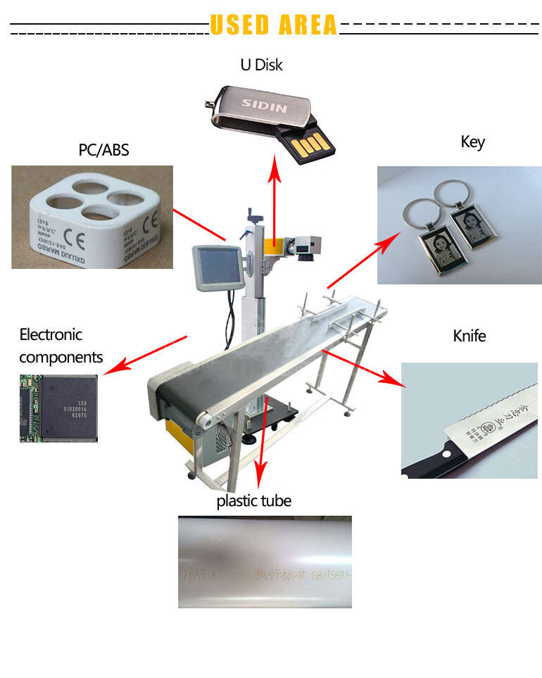 Flying Marking  fiber laser marking equipment MCL  20w 30w 50W Co2 Uv metal alloy car spares  Metal Glass Laser Marking machine factory