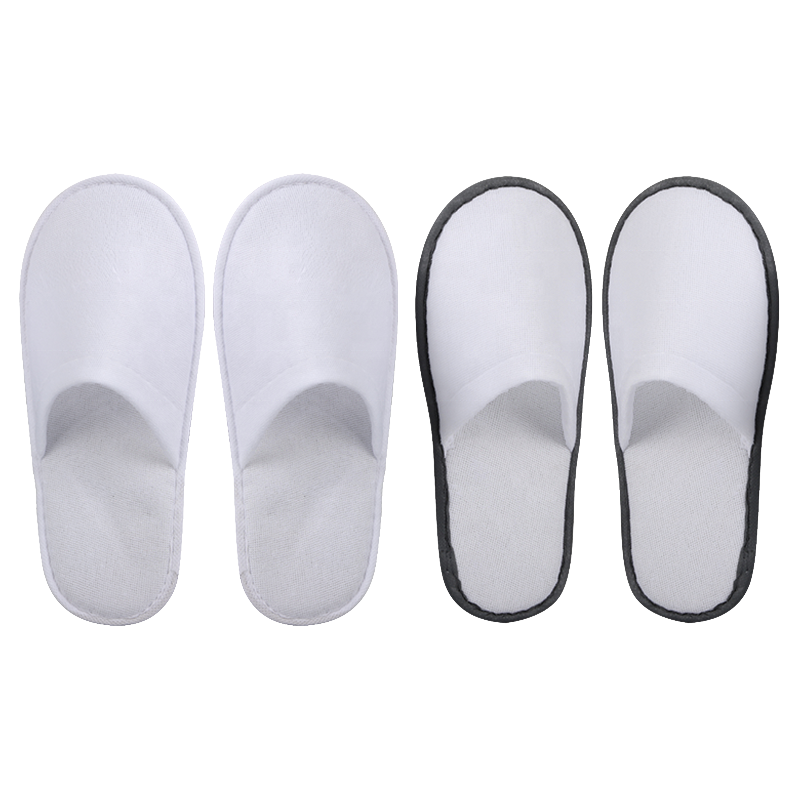 White Nap Cloth Slippers Custom Disposable Hotel Slippers Wholesale Cheapest Price High Quality details