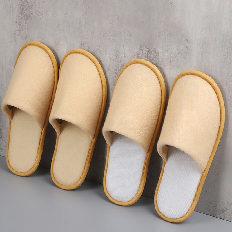 Custom Logo Sewing Label Luxury Disposable Comfortable Soft Spa Indoor Slipper Hotel factory