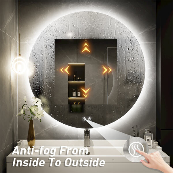 Innovative Design of Fogless Shower Mirror with Light