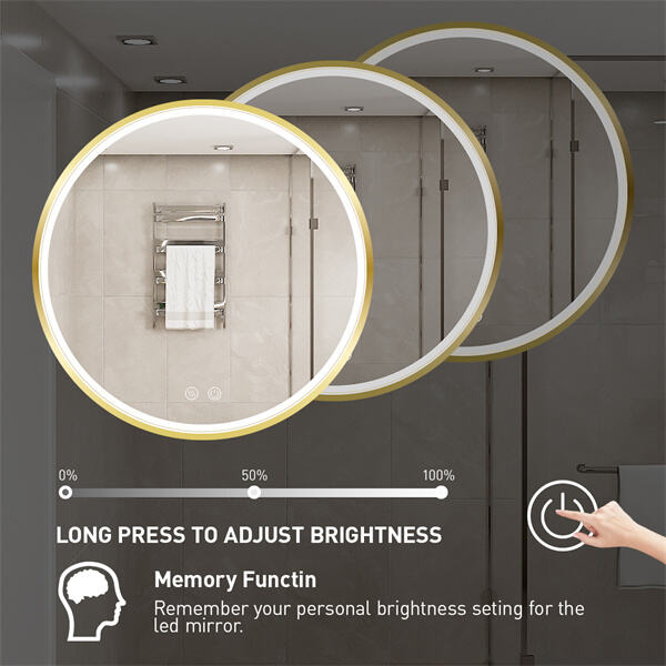 Protection usage making ofu00a0Bathroom mirror with touch light