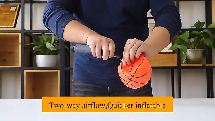 Tragbare Basketball-Fußball-Ballpumpe mit doppelter Wirkung, Handluftpumpe für aufblasbare Bälle