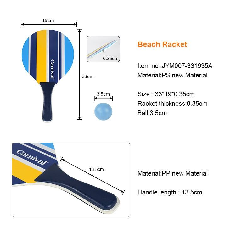 Pagaie de plage pour l'entraînement raquette de tennis de plage de haute qualité en nylon bois pagaie de sport professionnelle en bois en vrac 7 jours 4 cm 34*28.*0.8 détails