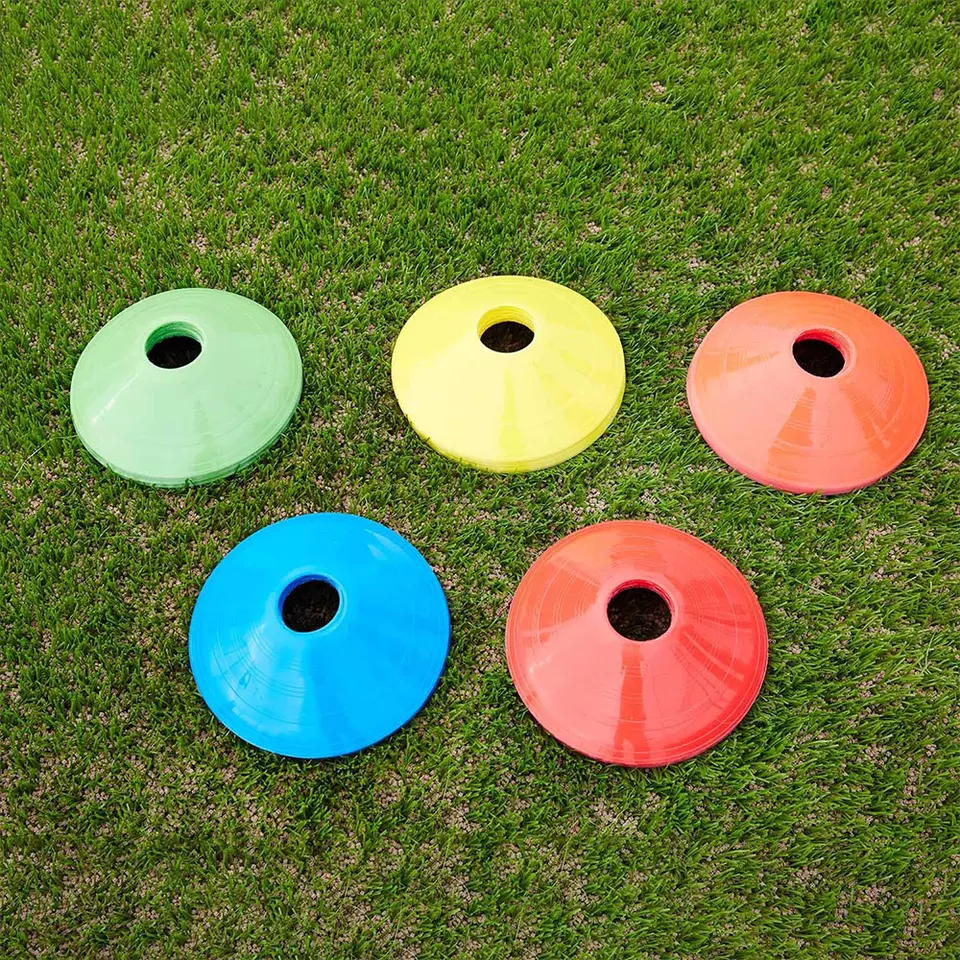 Kit d'entraînement d'agilité de vitesse de sport de football coloré avec logo personnalisé, fabrication de cônes de disque de football