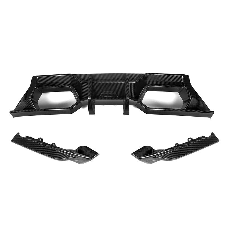 Untuk BMW G87 M2 Coupe 2023+ gaya SQ Dry Carbon fiber Kiri dan Kanan Quad keluar Diffuser belakang  