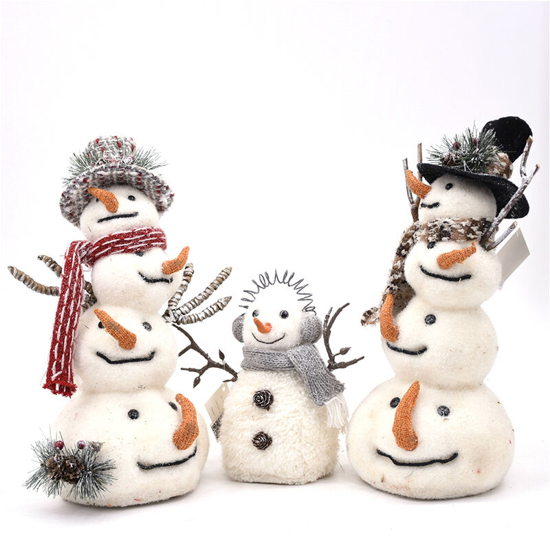 Winter Decorated Artificial Wool Snowman