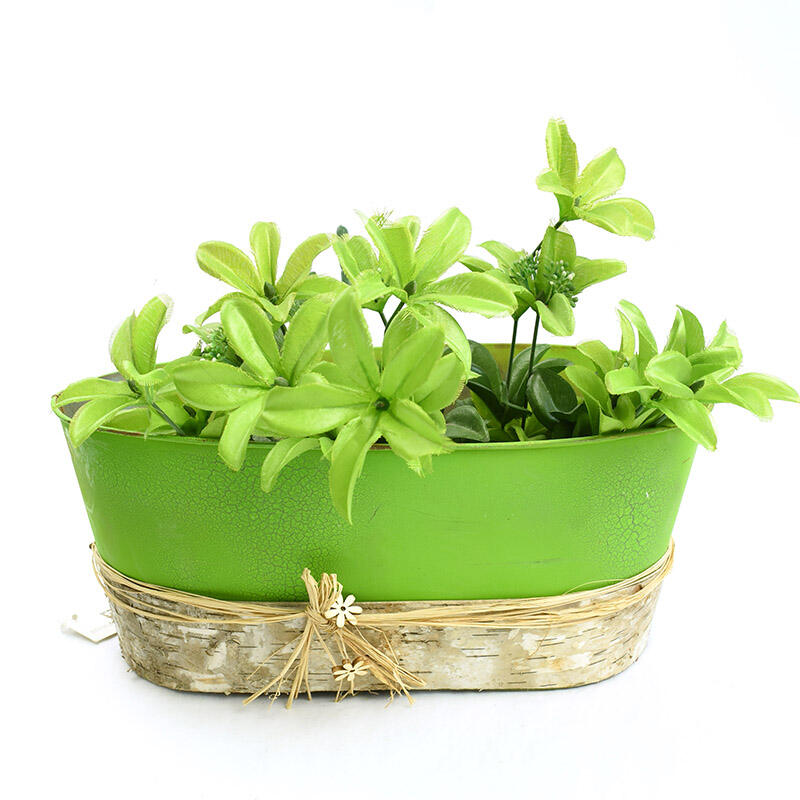 Oval Metal Planter Container