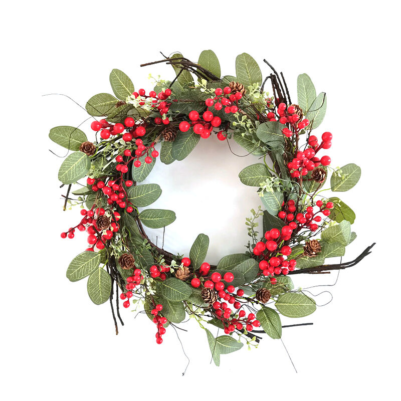 Winter Berry Wreath with Leaves
