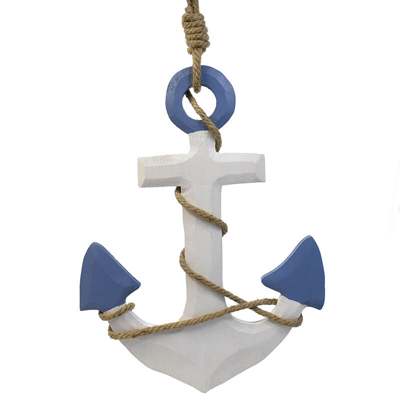 Mediterranean Style Natural Wood and Jute Anchor