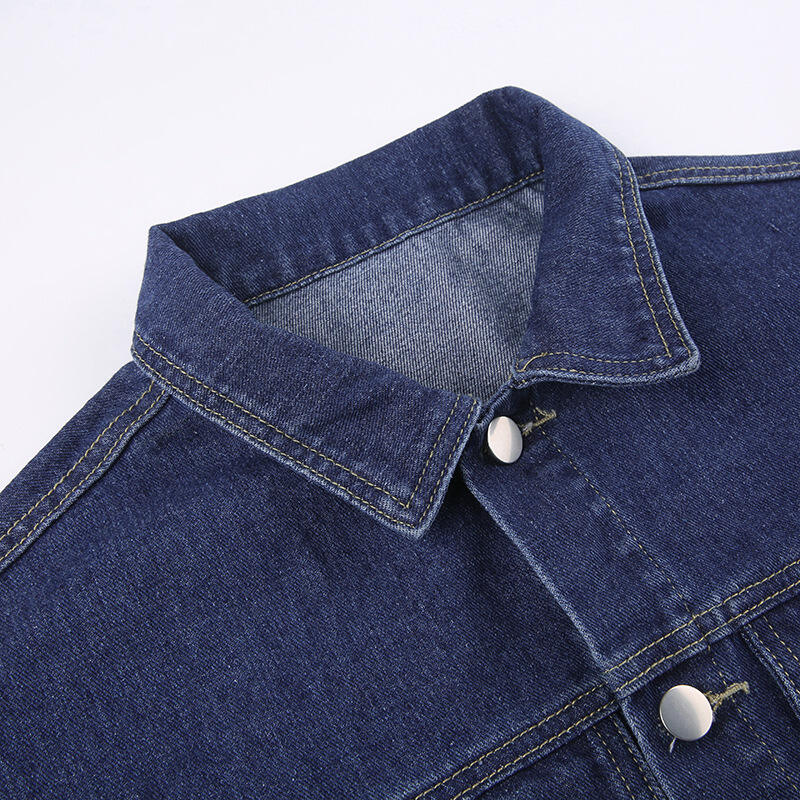 Spring New Arrival Solid Jeans Jacket For Women Turndown Collar Crop Top Women's Denim Jacket details