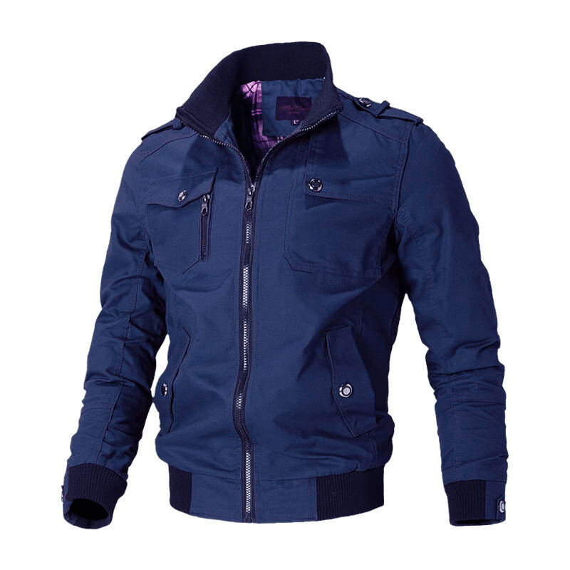 New Men's Jacket Korean Version Casual Men's Youth Stand Collar Spring and Autumn Cotton Coat Jacket for Men manufacture