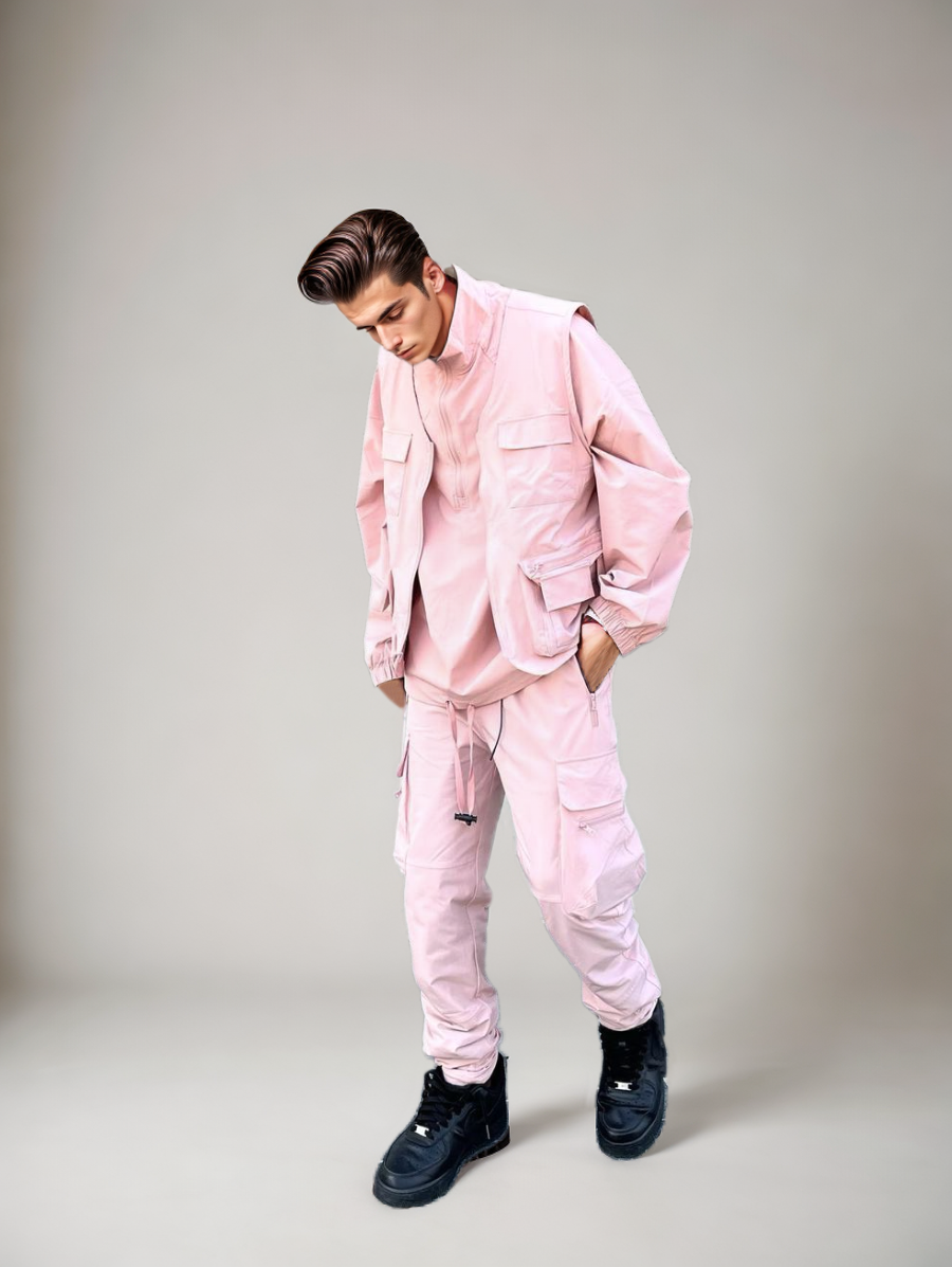 Custom wholesale factory selling menswear new trend single casual fashion street multi-color vest straight pants cargo set factory