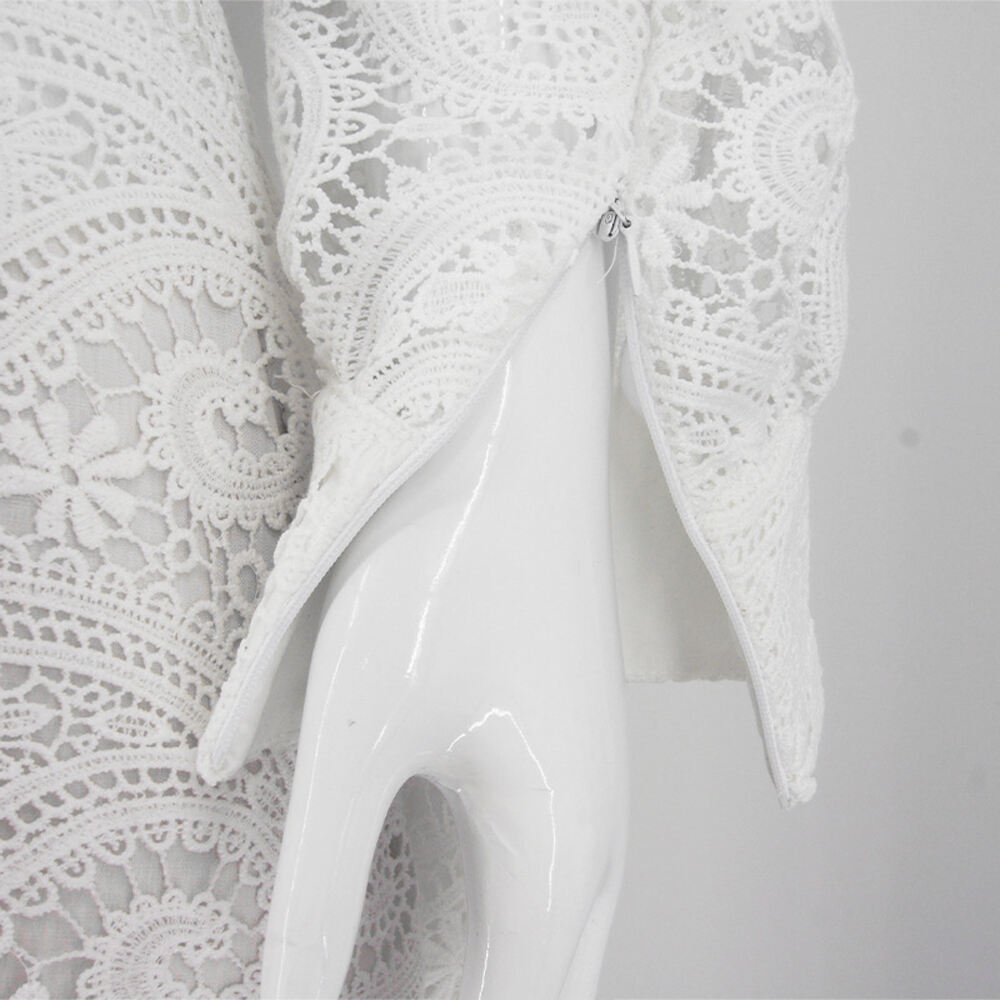 2025 French Lace Dress Ladylike Elegant Embroidered Cut Out White Long Skirt for Summer Party Dress details